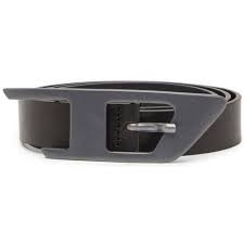 Diesel D-Logo Brown Leather Belt for Men - Stylish Everyday Accessory