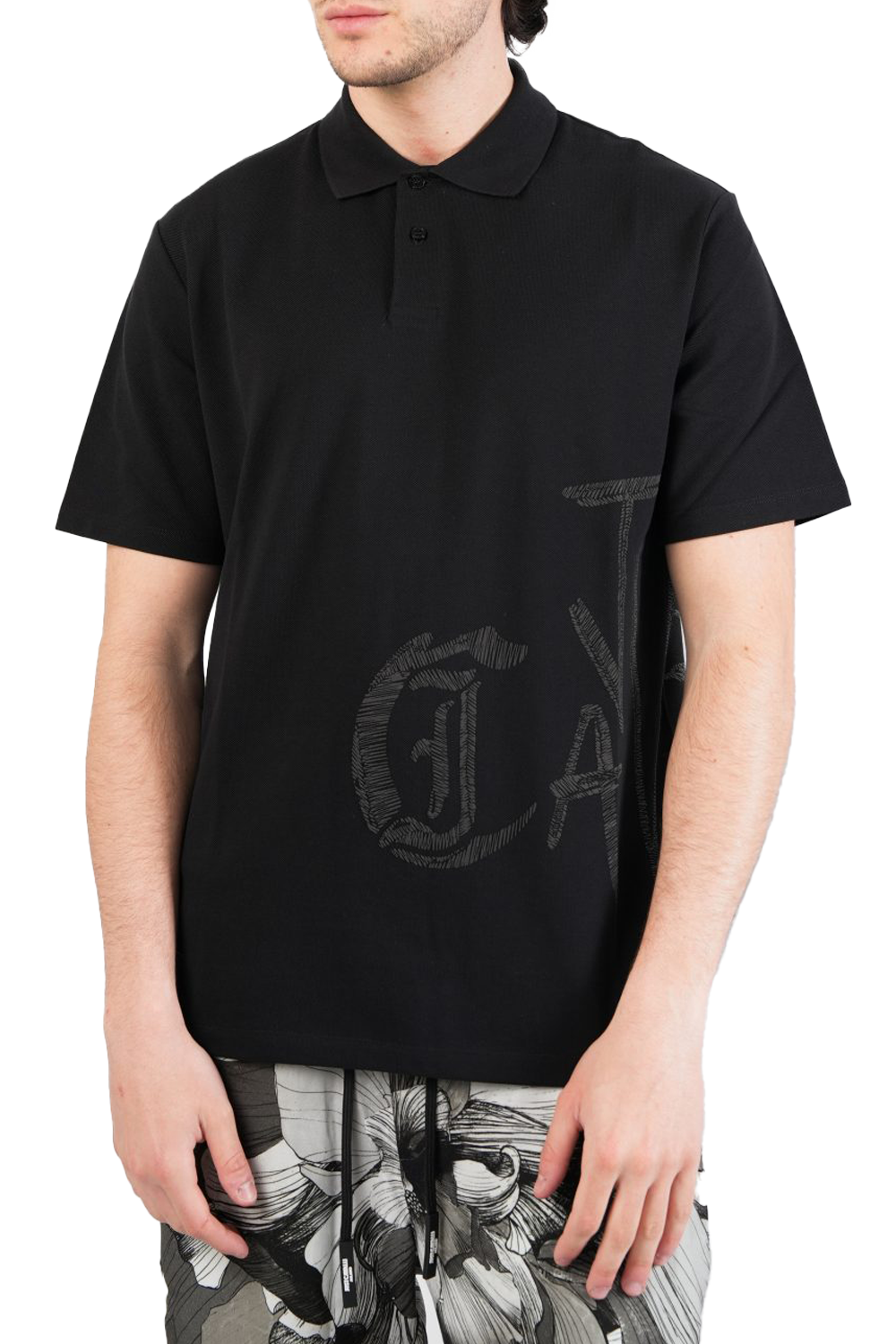 Just Cavalli R Logo Injection Polo: Premium Black Golf Shirt for Men