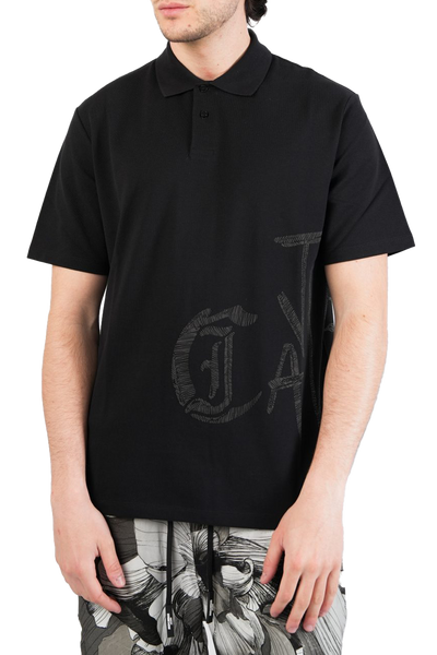 Just Cavalli R Logo Injection Polo: Premium Black Golf Shirt for Men