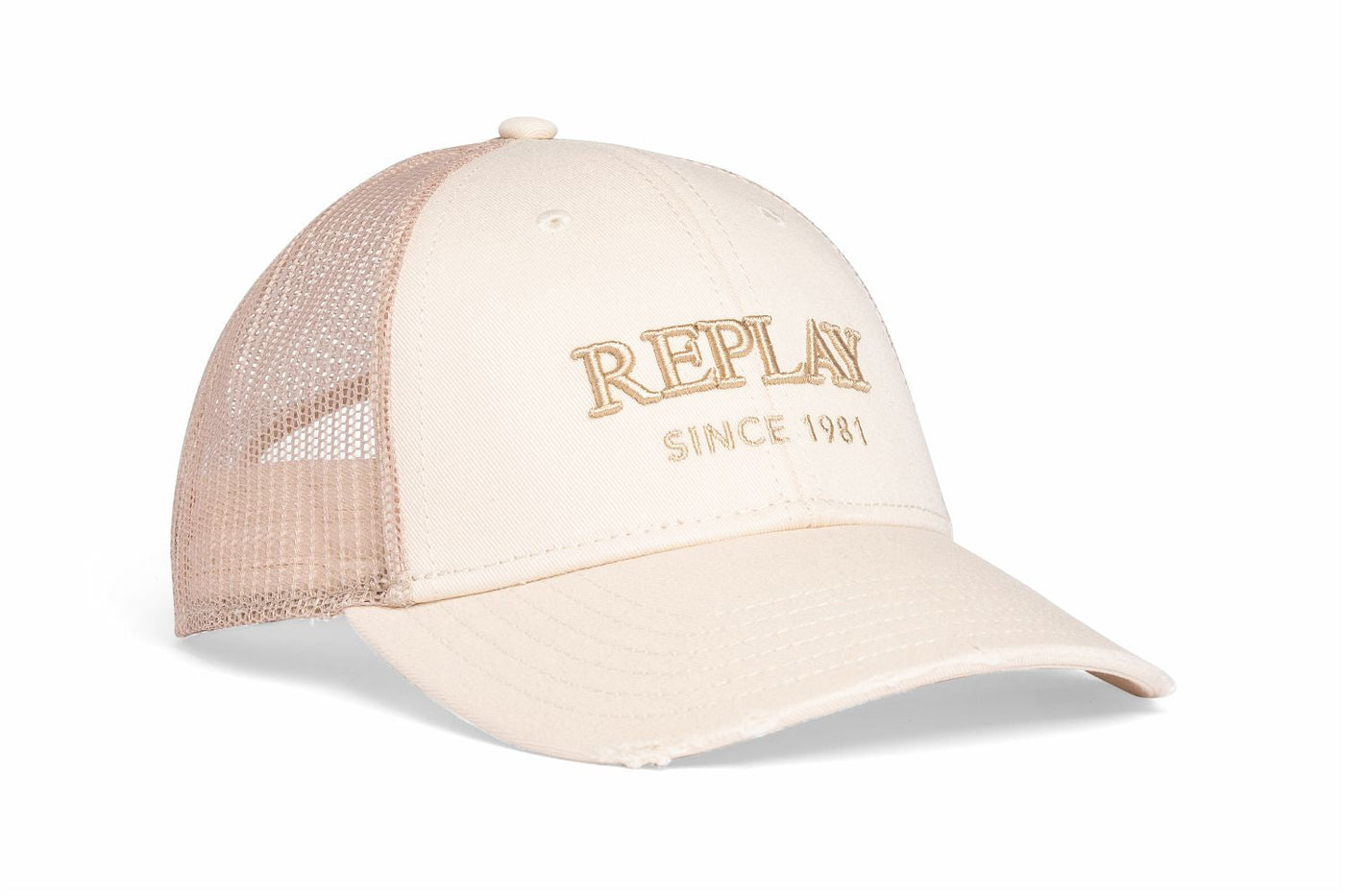 Stylish Replay Trucker Cap: Classic Design, Breathable Mesh, Adjustable Fit