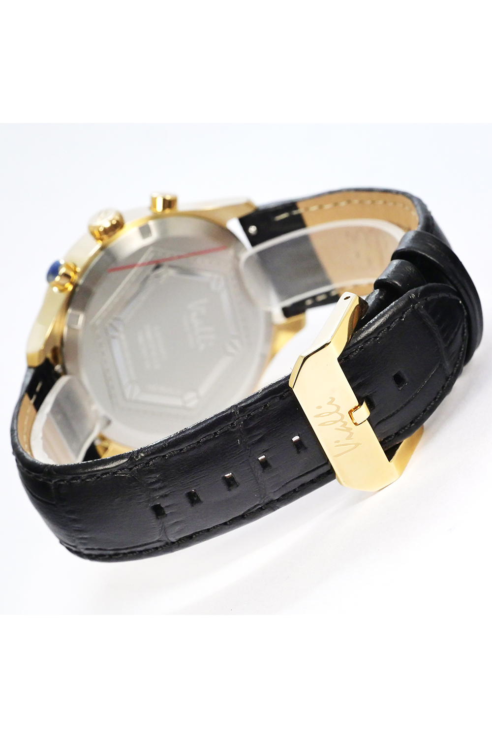 Vialli Matera Leather Wristwatch: Stainless Steel, Sapphire Crystal, Water Resistant