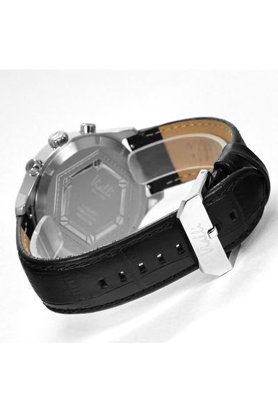 Vialli Matera Leather Wristwatch: Stainless Steel, Sapphire Crystal, Water Resistant