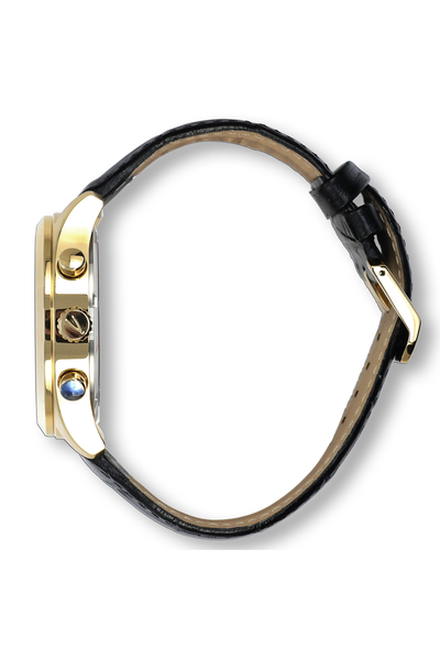 Vialli Matera Leather Wristwatch: Stainless Steel, Sapphire Crystal, Water Resistant