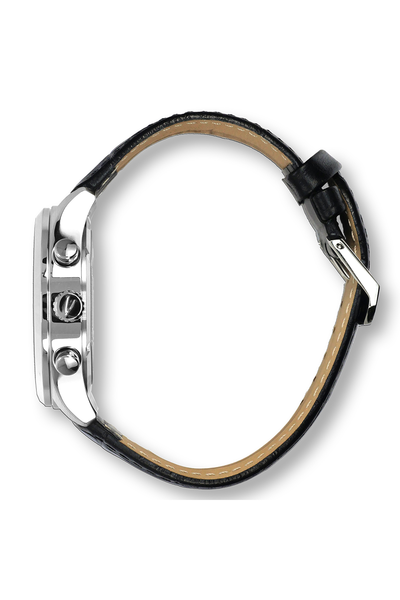 Vialli Matera Leather Wristwatch: Stainless Steel, Sapphire Crystal, Water Resistant
