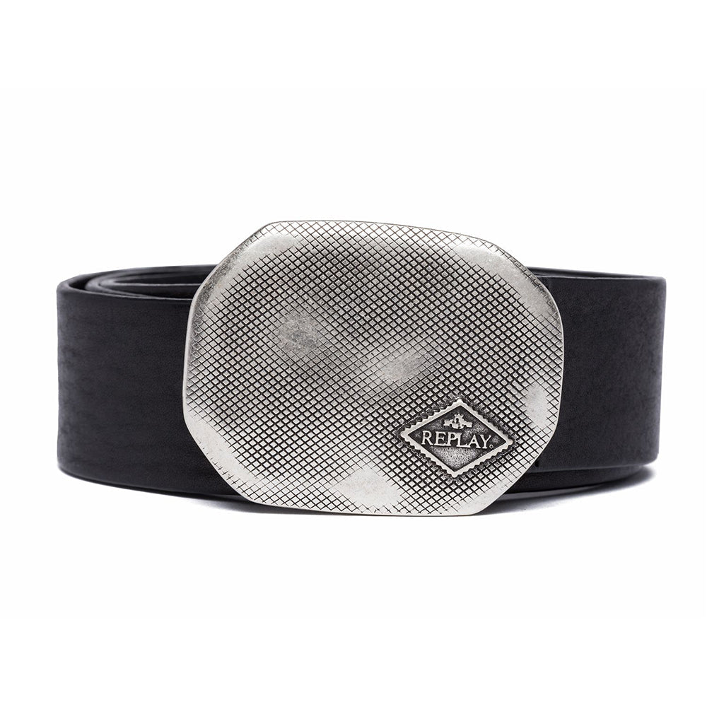 Replay Black and Silver Dream Belt: Stylish, Durable, and Adjustable for Men