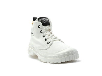 Palladium SP20 Hi-Tech White Durable Canvas Boots for Men and Women