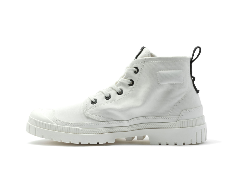 Palladium SP20 Hi-Tech White Durable Canvas Boots for Men and Women
