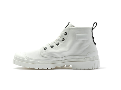 Palladium SP20 Hi-Tech White Durable Canvas Boots for Men and Women
