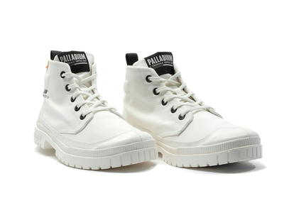Palladium SP20 Hi-Tech White Durable Canvas Boots for Men and Women