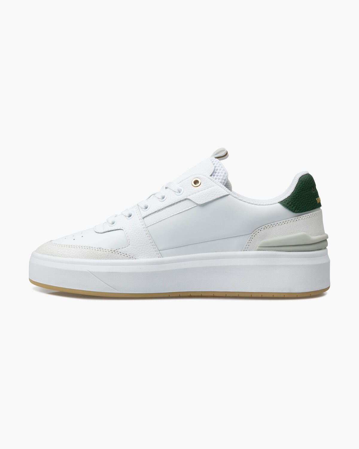 Premium White Leather Tennis Sneakers with Gold Accents and Cushioned Insole