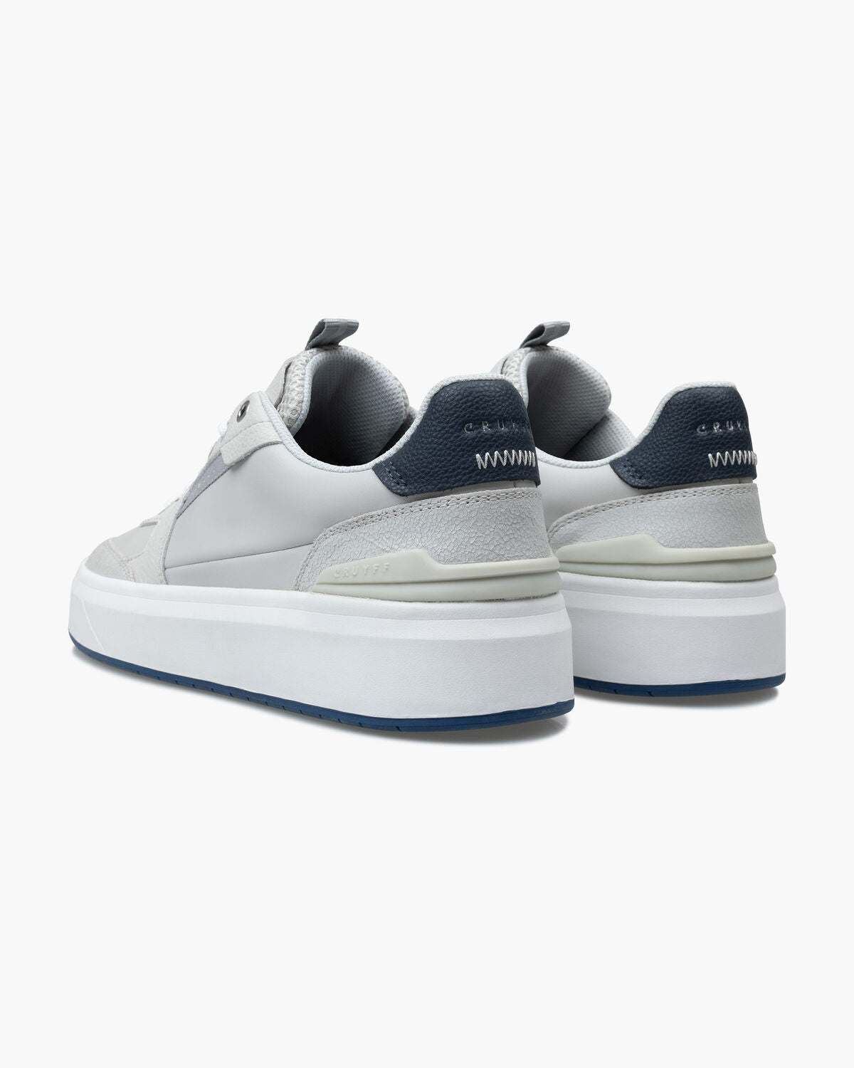 Cruyff Endorsed Tennis Sneaker: Grey Leather, Cushioned Insole, Gold Accents