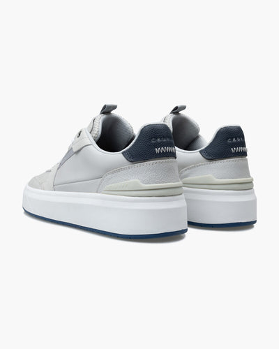 Cruyff Endorsed Tennis Sneaker: Grey Leather, Cushioned Insole, Gold Accents