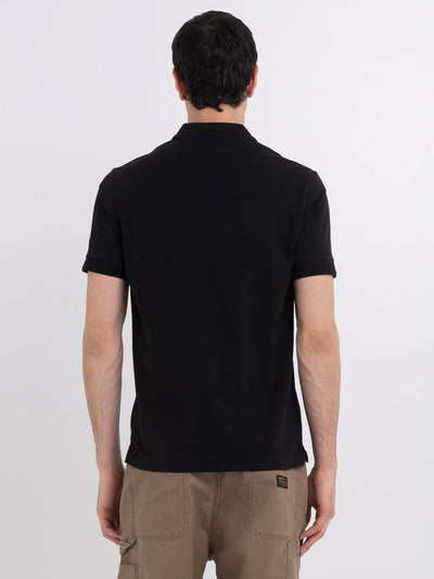 Replay Men's Classic Black Golfer Polo Shirt with Embroidered Logo