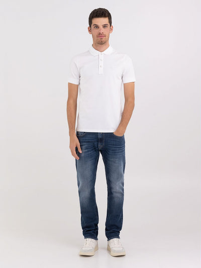 Replay Men's Classic White Polo Shirt: Premium Comfort, Stylish Everyday Wear