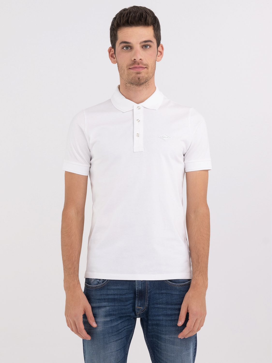 Replay Men's Classic White Polo Shirt: Premium Comfort, Stylish Everyday Wear