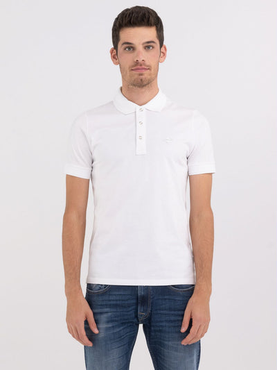 Replay Men's Classic White Polo Shirt: Premium Comfort, Stylish Everyday Wear