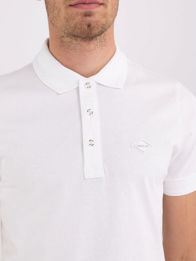 Replay Men's Classic White Polo Shirt: Premium Comfort, Stylish Everyday Wear