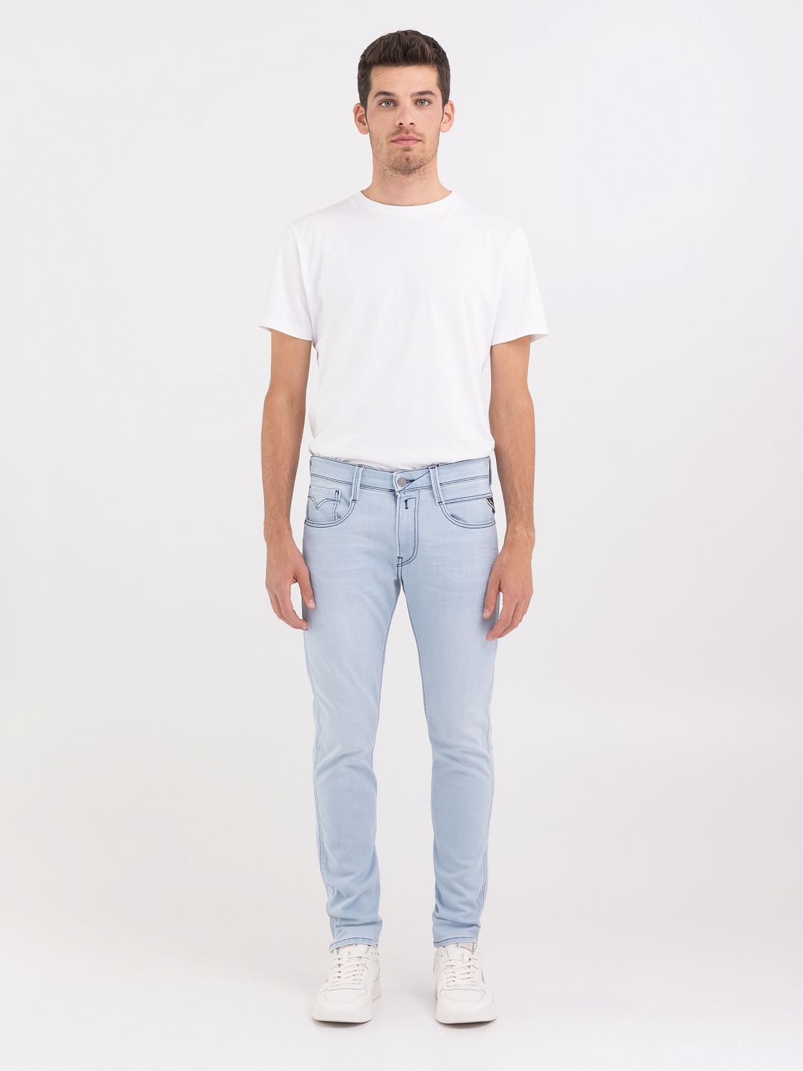 Replay M914Y Blue Slim Fit Stretch Denim Jeans for Men