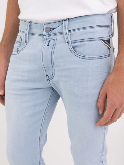 Replay M914Y Blue Slim Fit Stretch Denim Jeans for Men