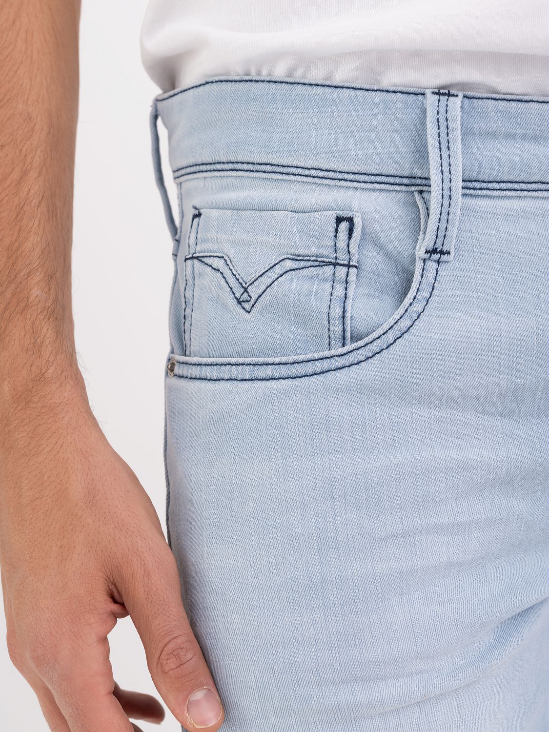 Replay M914Y Blue Slim Fit Stretch Denim Jeans for Men
