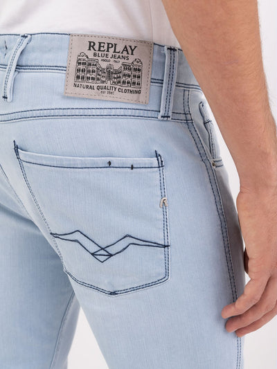 Replay M914Y Blue Slim Fit Stretch Denim Jeans for Men