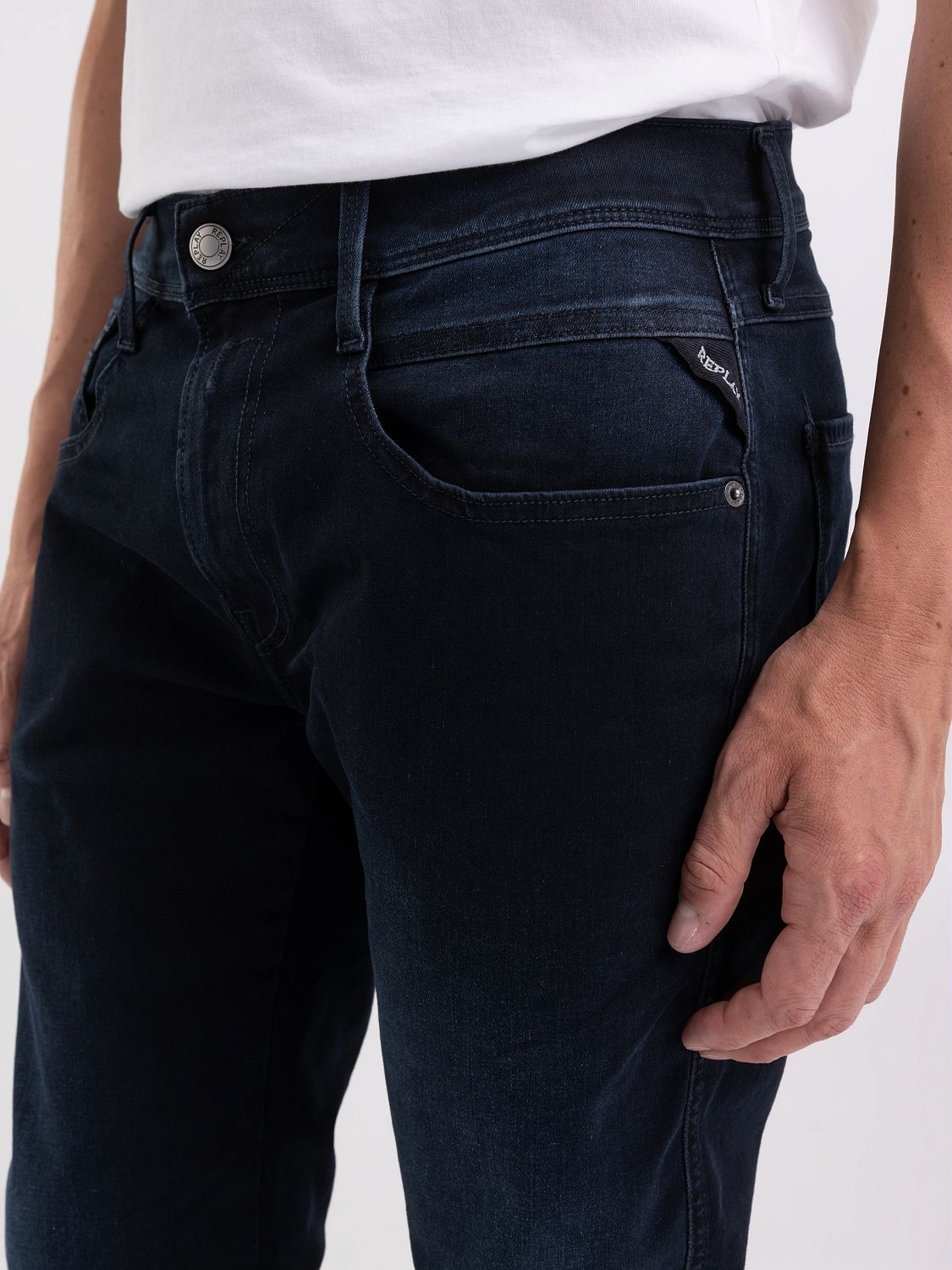 Replay Men's Navy M914 661 Y90 Slim Fit Jeans Premium Denim