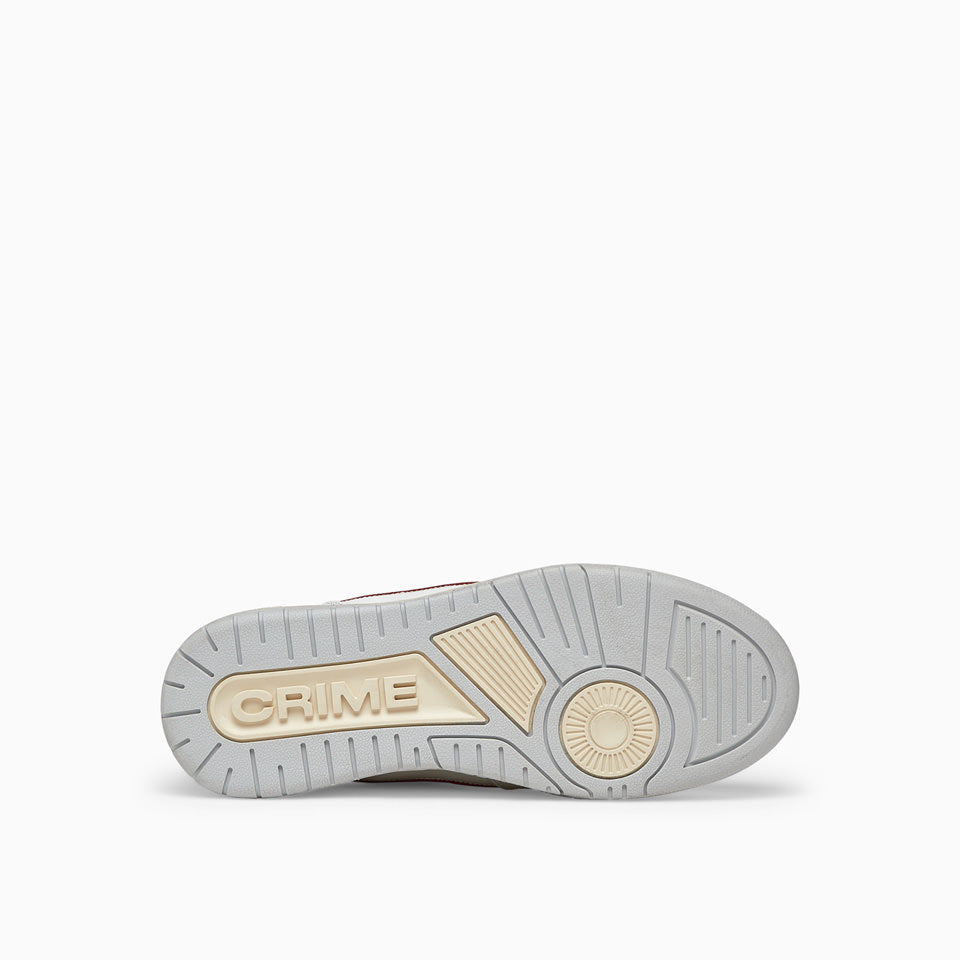 Crime London Off Court OG Rebel Red Sneakers: Premium Italian White Leather Shoes