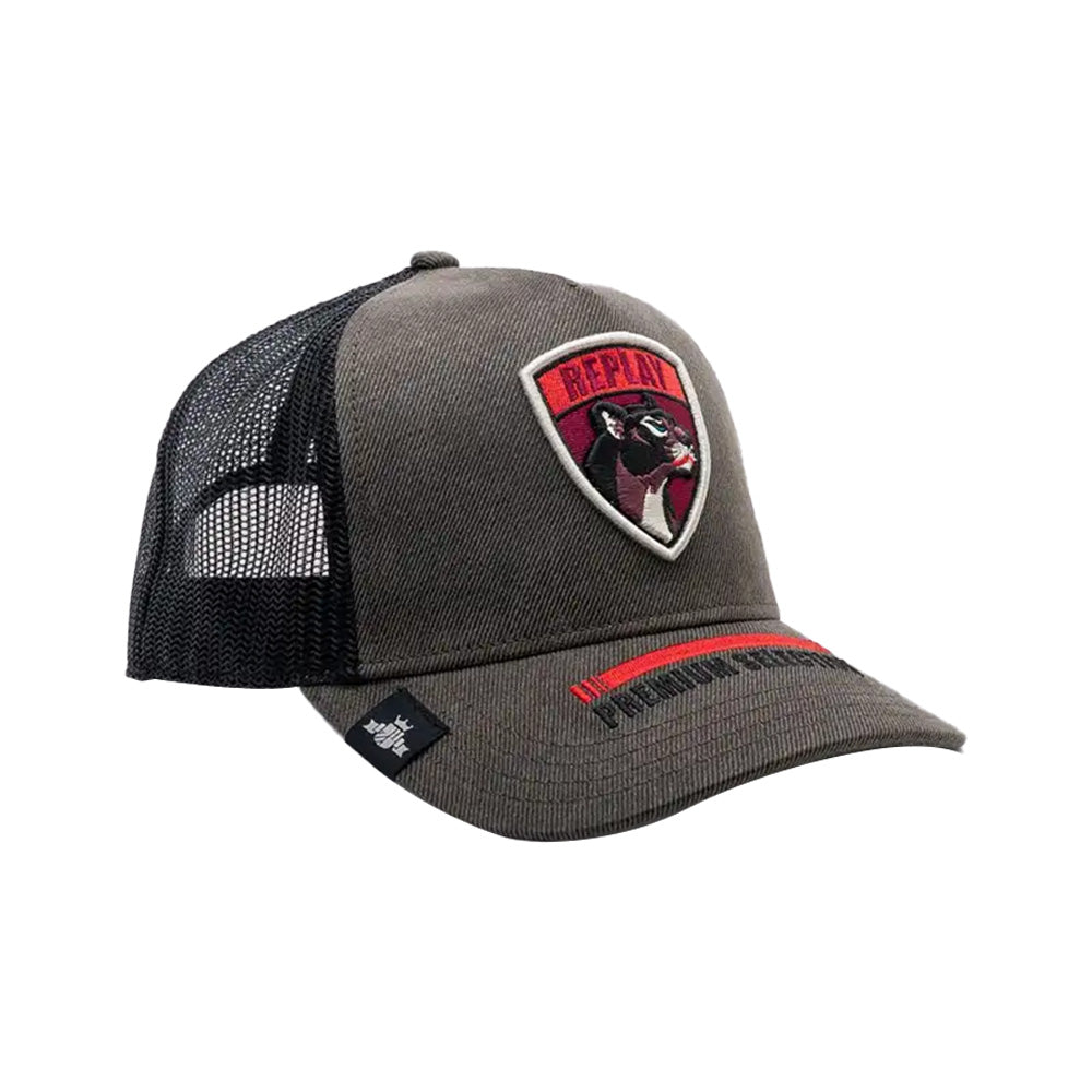 Replay Panther Patch Logo Cap: Stylish Black Adjustable Baseball Hat