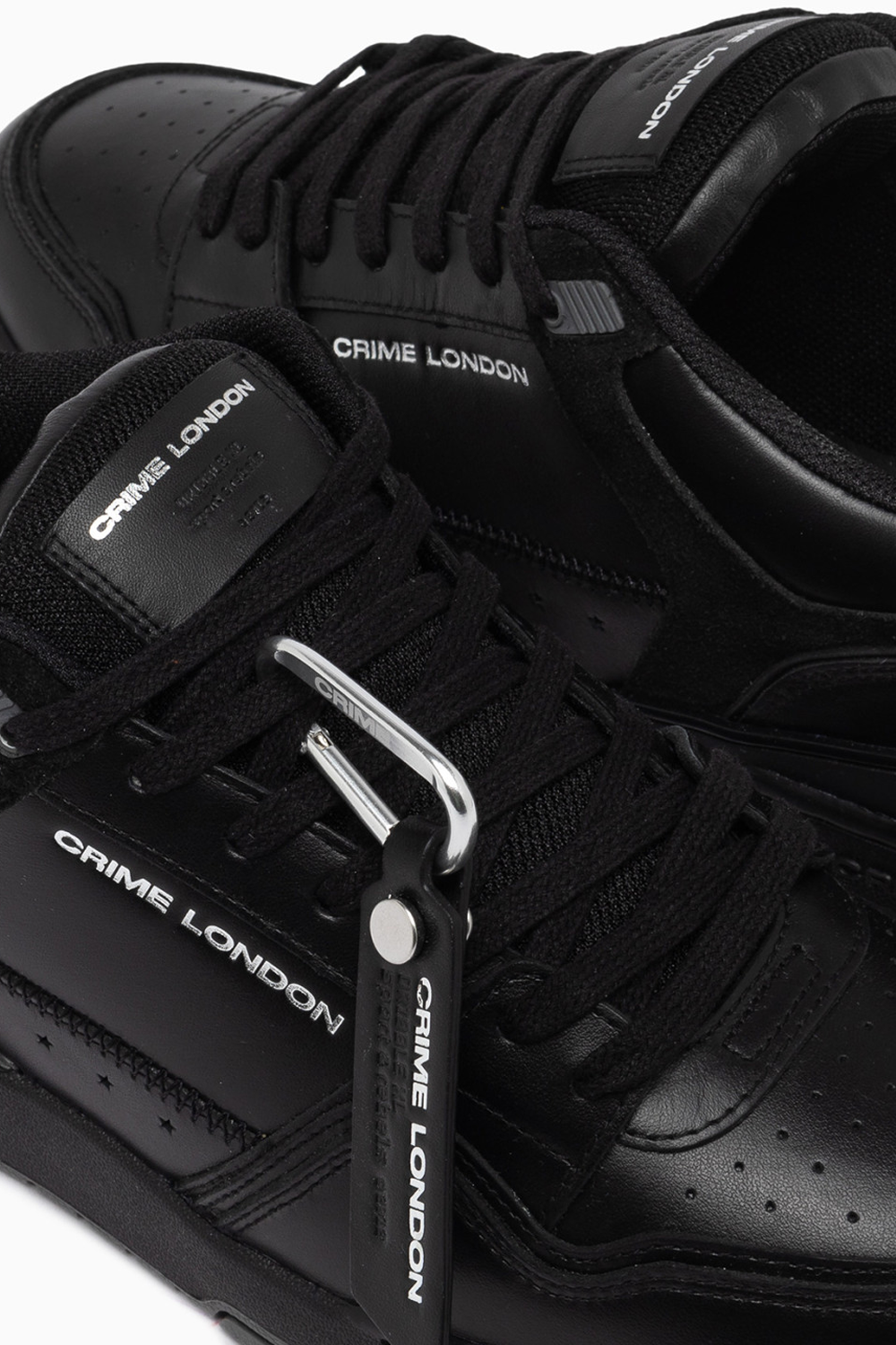 Premium Italian Black Leather Dribble Sneakers with Suede Accents for Men