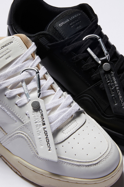 Premium Italian Black Leather Dribble Sneakers with Suede Accents for Men