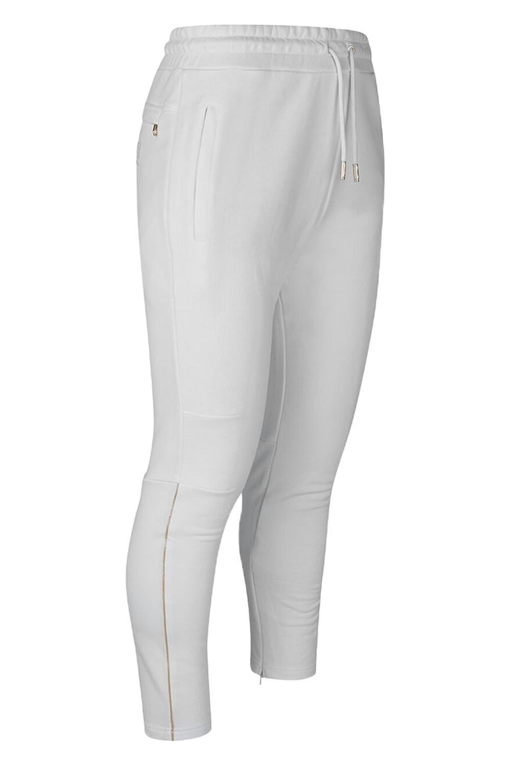 Cruyff Thetor White Gold Men's Track Pants with Zipper Cuffs