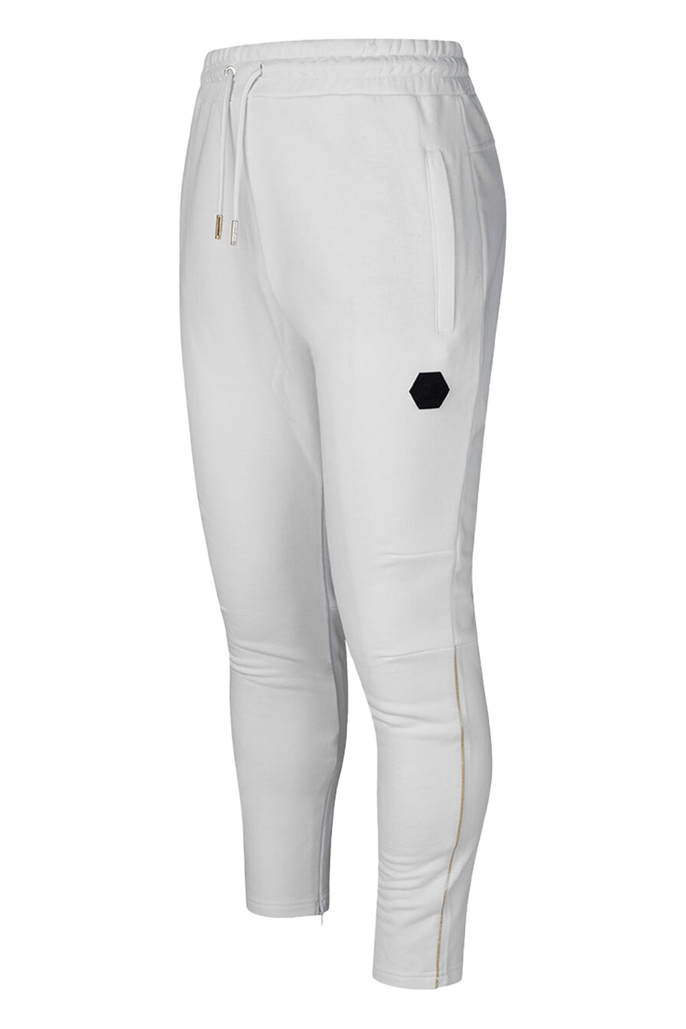 Cruyff Thetor White Gold Men's Track Pants with Zipper Cuffs
