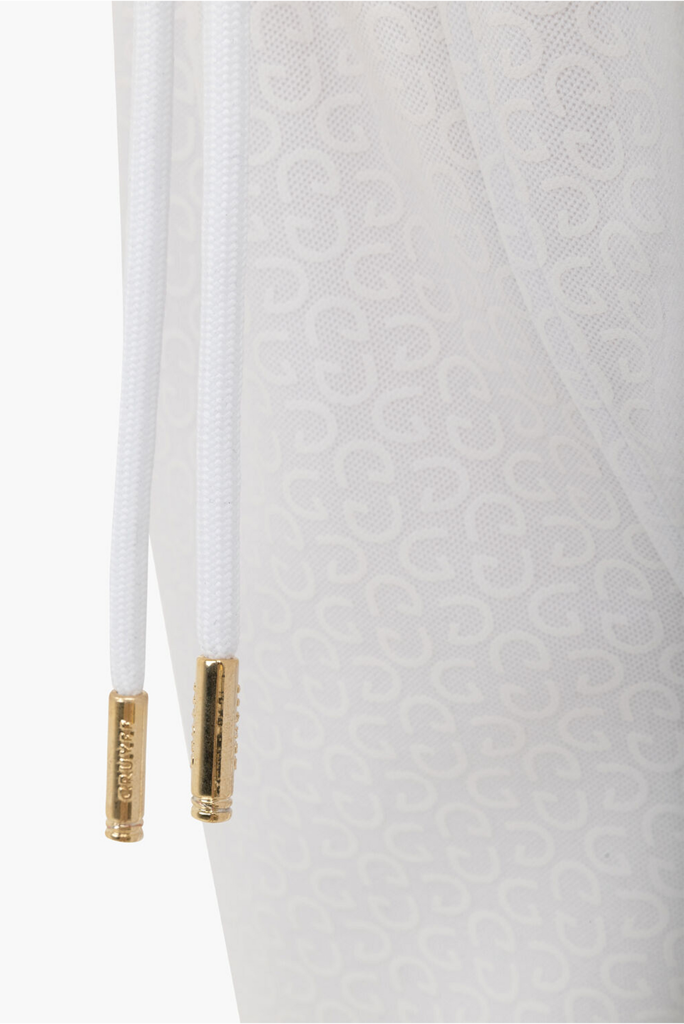 Cruyff Refero Track Pants: White Gold Edition with Zip Pockets and Drawstrings