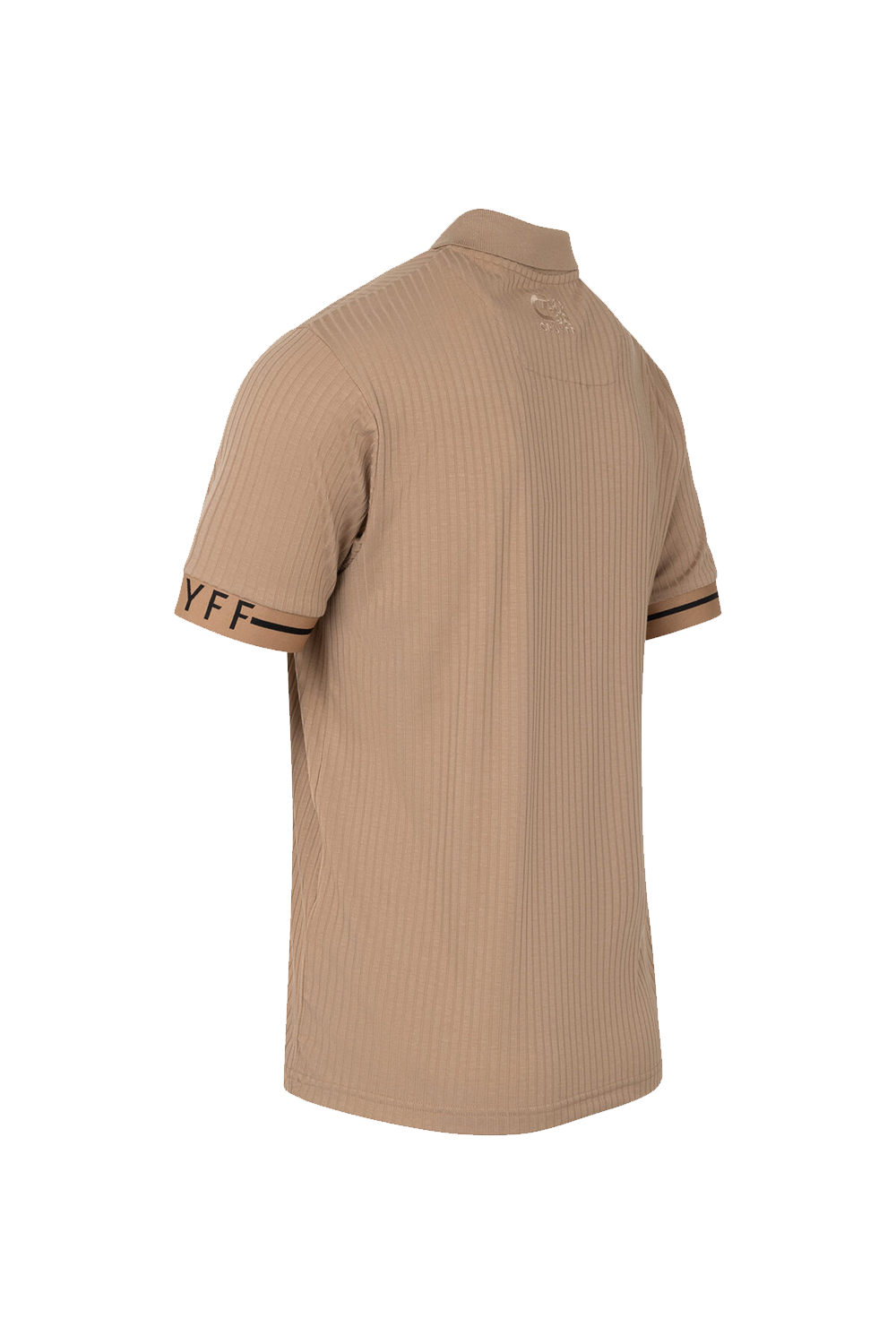 Cruyff Toresso Golfer: Stylish Sand Gold Short Sleeve Zip-Up Polo Shirt