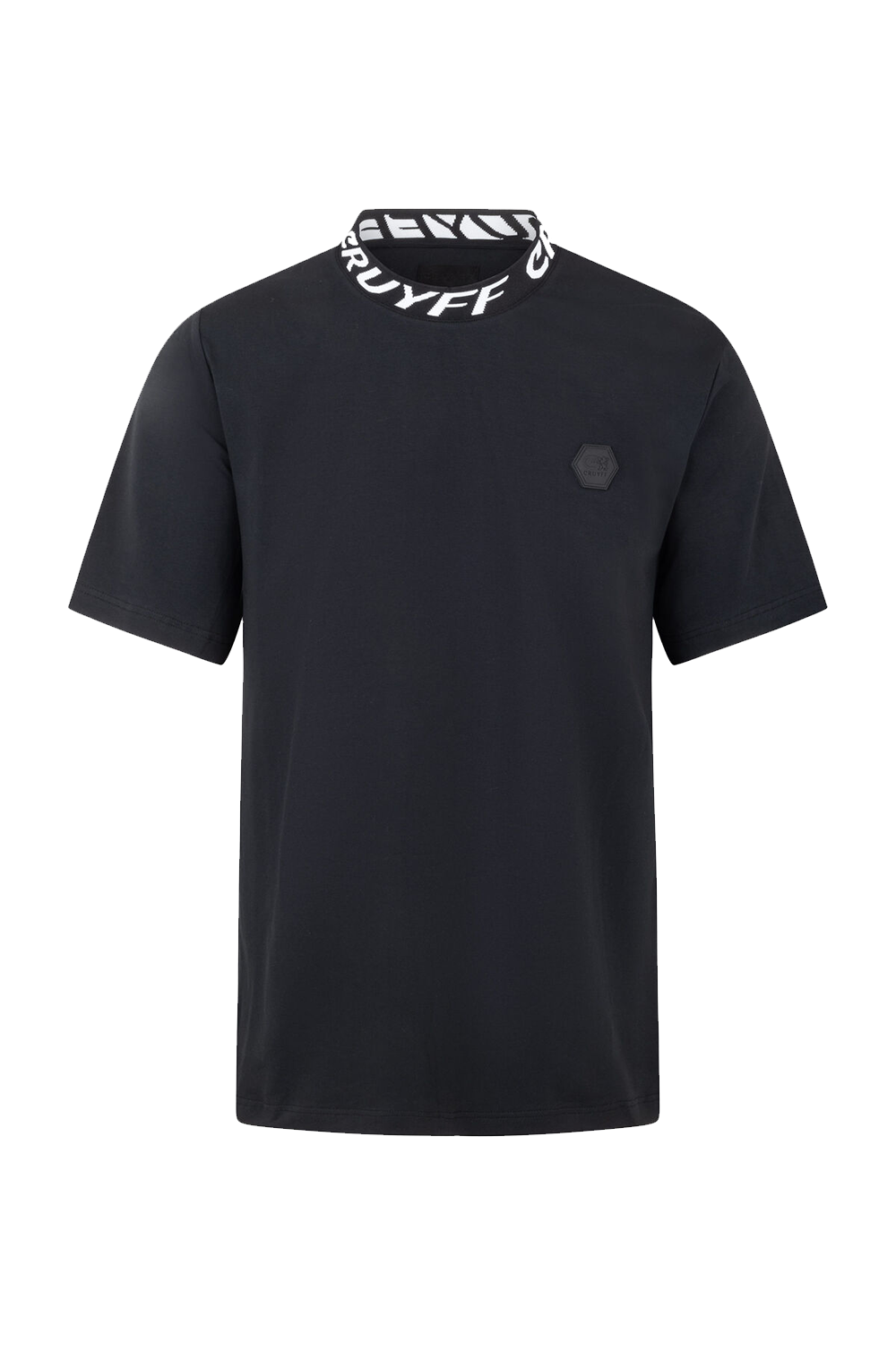 Cruyff Costura T-Shirt: Premium Black Short Sleeve, Round Neck, Embroidered Detail