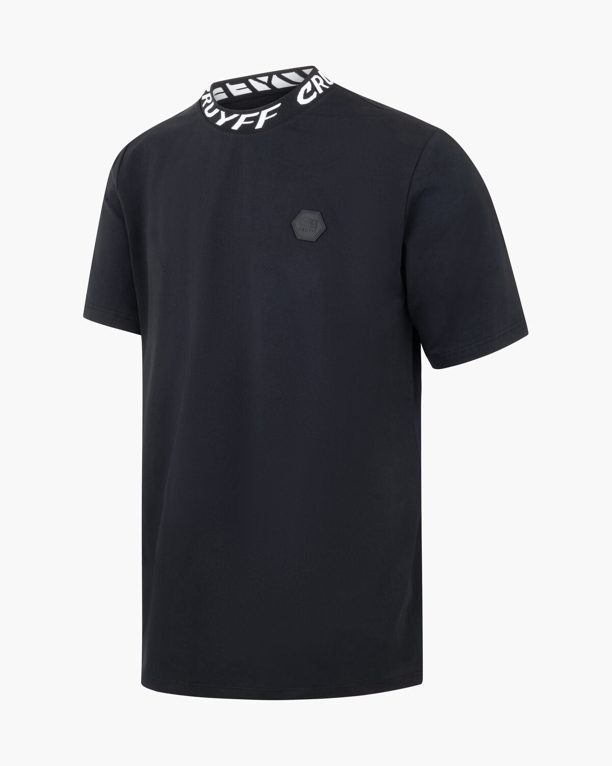 Cruyff Costura T-Shirt: Premium Black Short Sleeve, Round Neck, Embroidered Detail