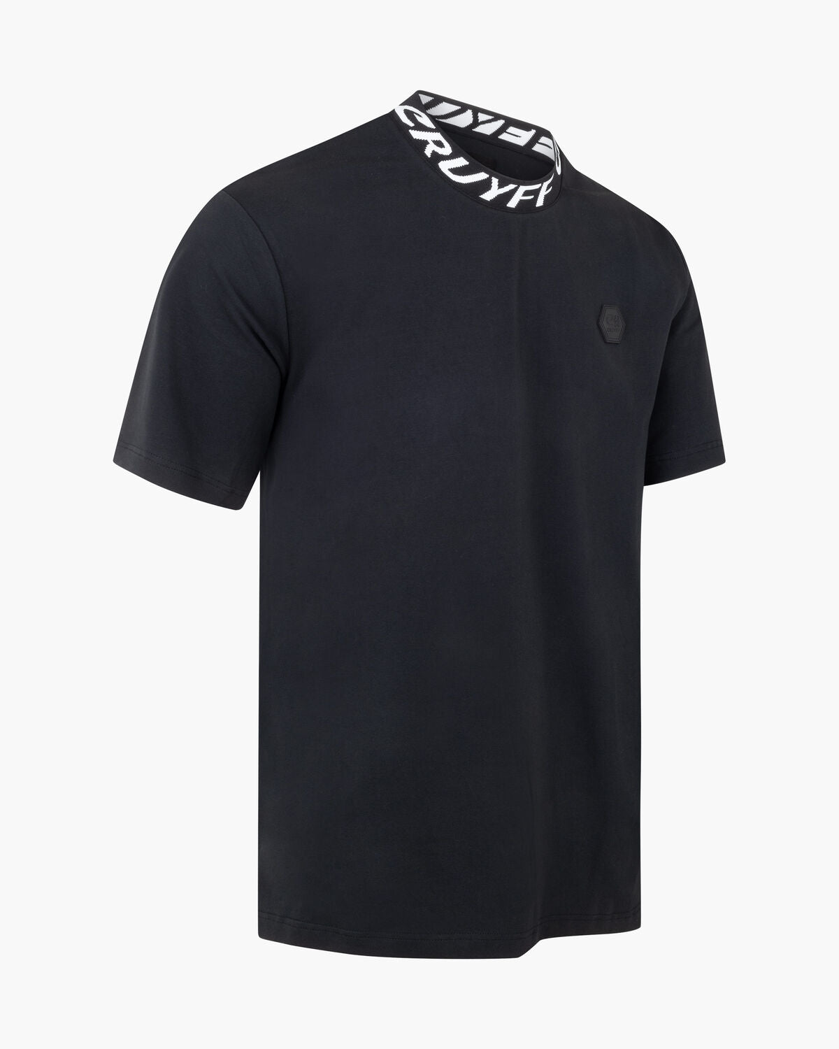 Cruyff Costura T-Shirt: Premium Black Short Sleeve, Round Neck, Embroidered Detail