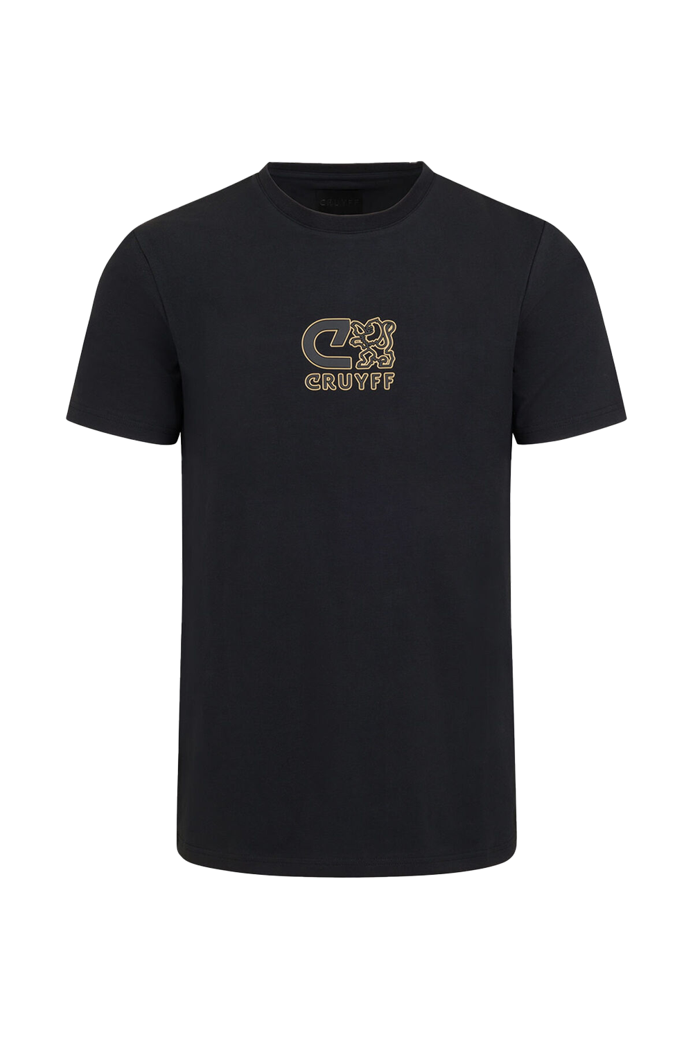 Cruyff C-Lion Outlined Graphic T-Shirt: Bold Black and Gold Design
