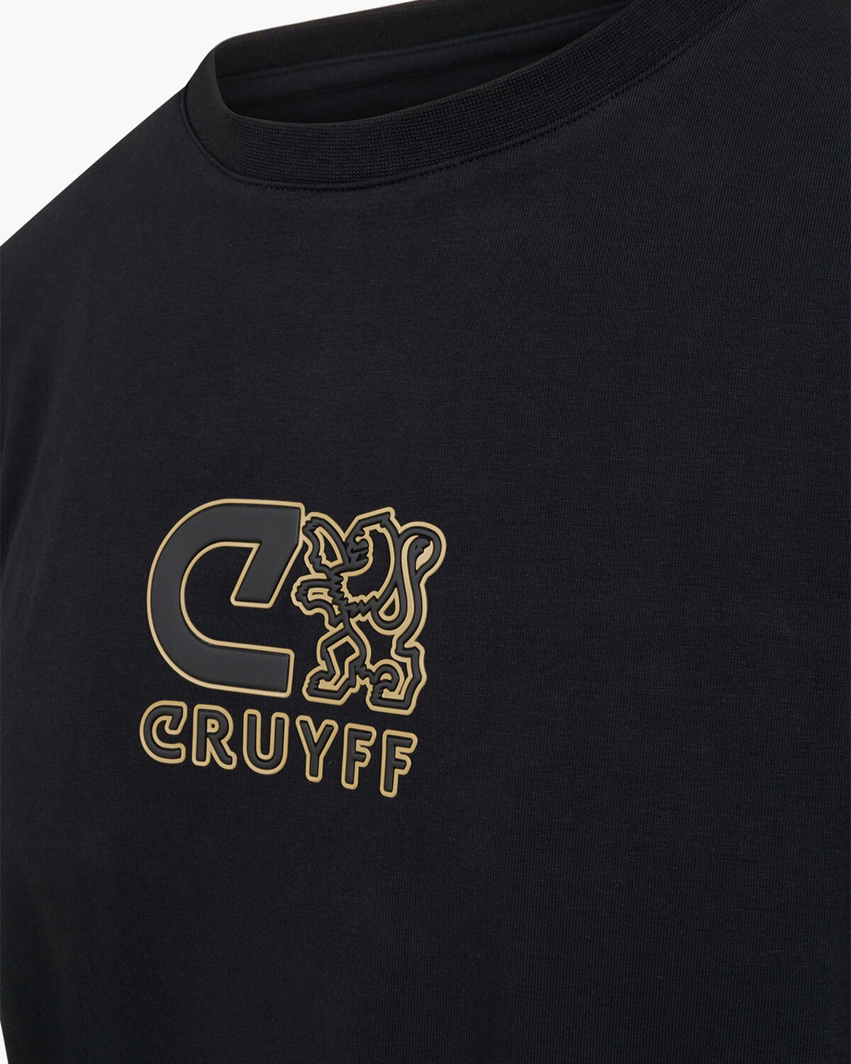 Cruyff C-Lion Outlined Graphic T-Shirt: Bold Black and Gold Design