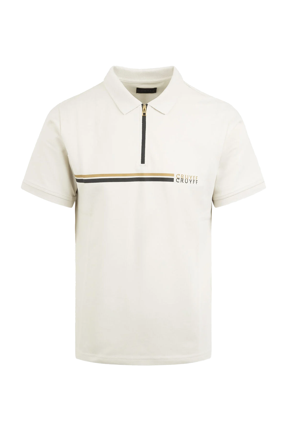 Cruyff Fuze Creme Gold Polo: Stylish Breathable Cotton Golfer for Men