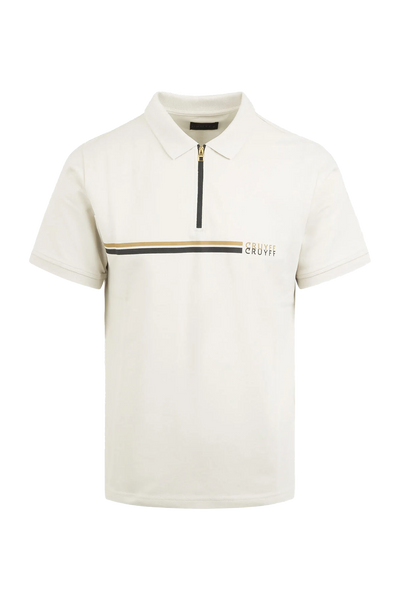 Cruyff Fuze Creme Gold Polo: Stylish Breathable Cotton Golfer for Men