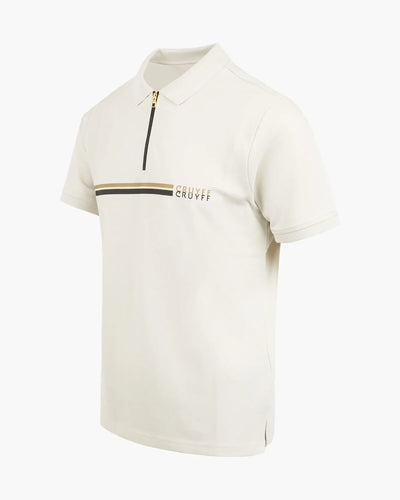 Cruyff Fuze Creme Gold Polo: Stylish Breathable Cotton Golfer for Men