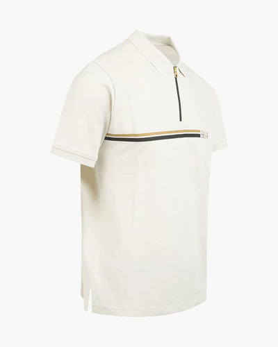 Cruyff Fuze Creme Gold Polo: Stylish Breathable Cotton Golfer for Men