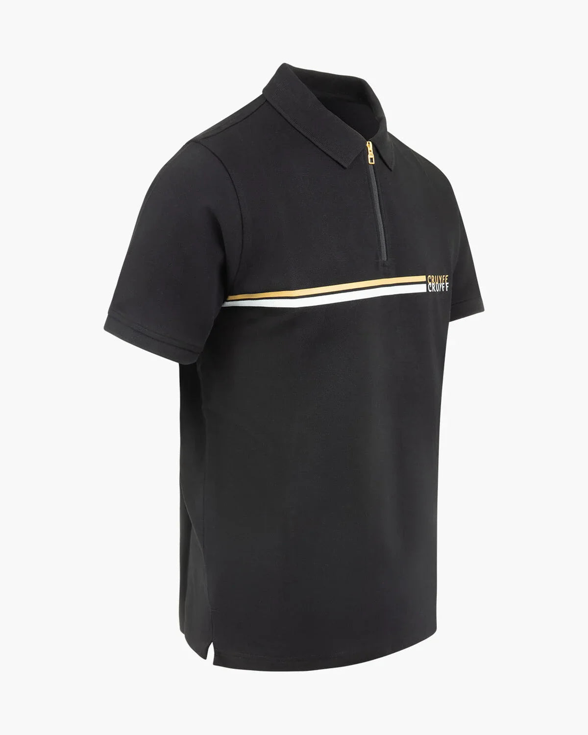 Cruyff Fuze Black Gold Men's Polo: Piqué Fabric, Regular Fit, Modern Design