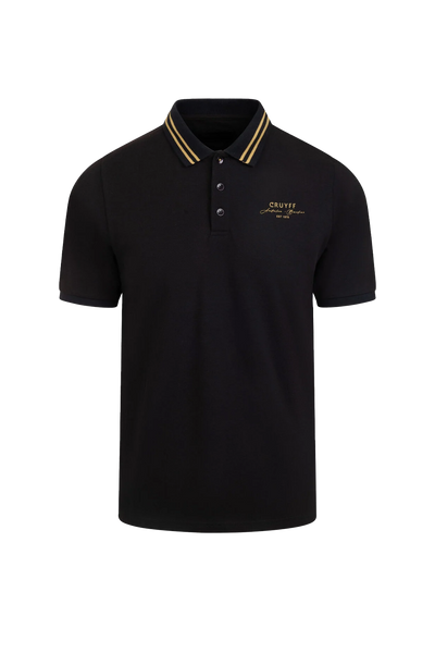 Cruyff Gudad Golfer: Stylish Black Gold Polo for Breathable Comfort