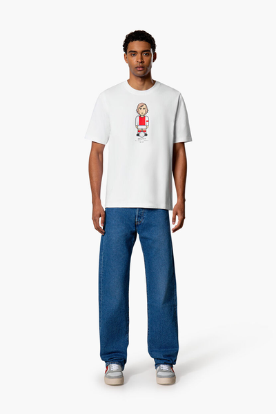 Cruyff Avatar White T-Shirt: Soft Stretch Cotton Blend for Sporty Style