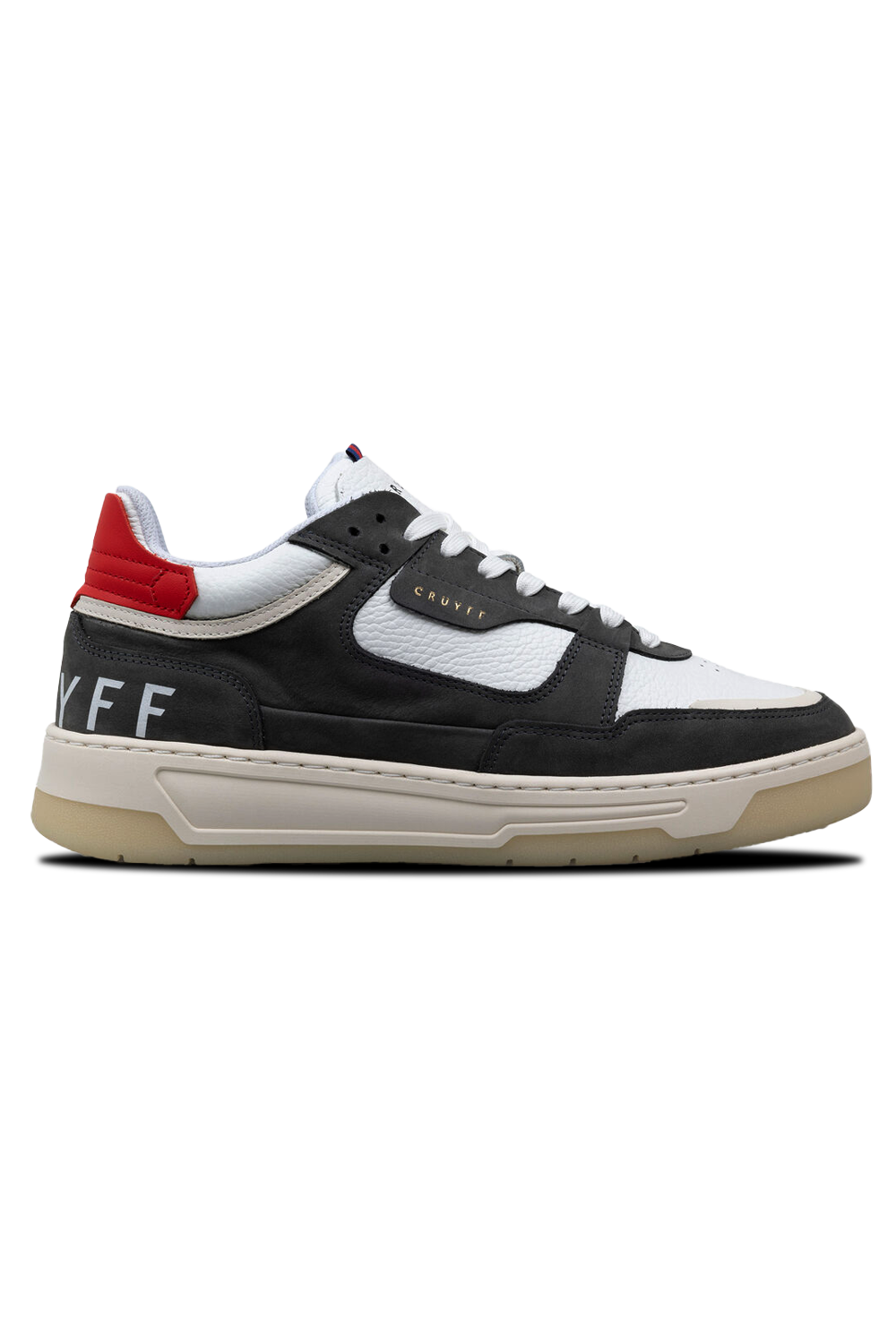 Cruyff Nemes Mid Sneaker: Stylish Black & Red Design, Branded Lace-Up Closure