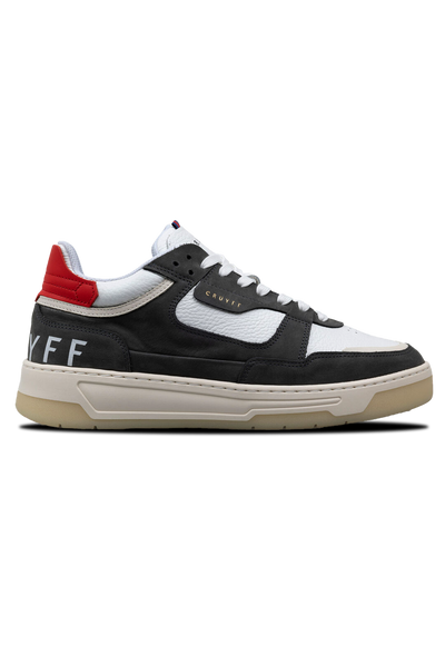 Cruyff Nemes Mid Sneaker: Stylish Black & Red Design, Branded Lace-Up Closure