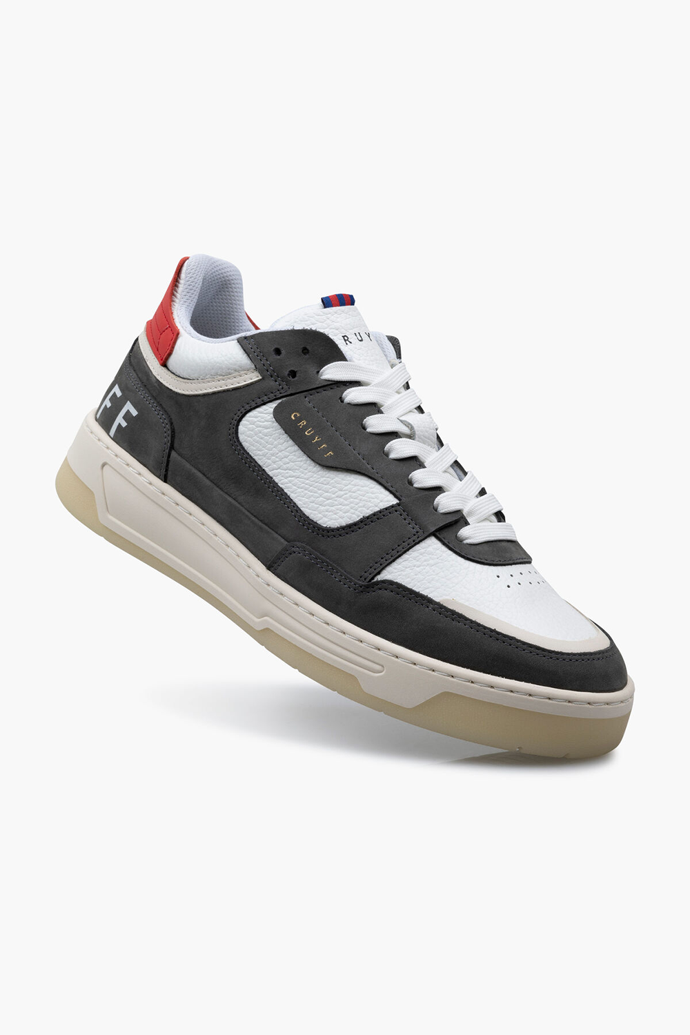Cruyff Nemes Mid Sneaker: Stylish Black & Red Design, Branded Lace-Up Closure
