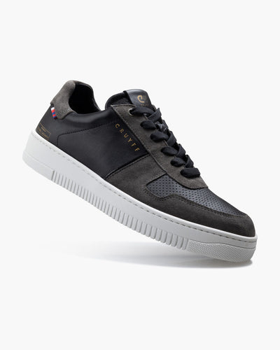 Cruyff Libero Black Perforated Suede Sneaker: Stylish Low-Cut Comfort Footwear for Men